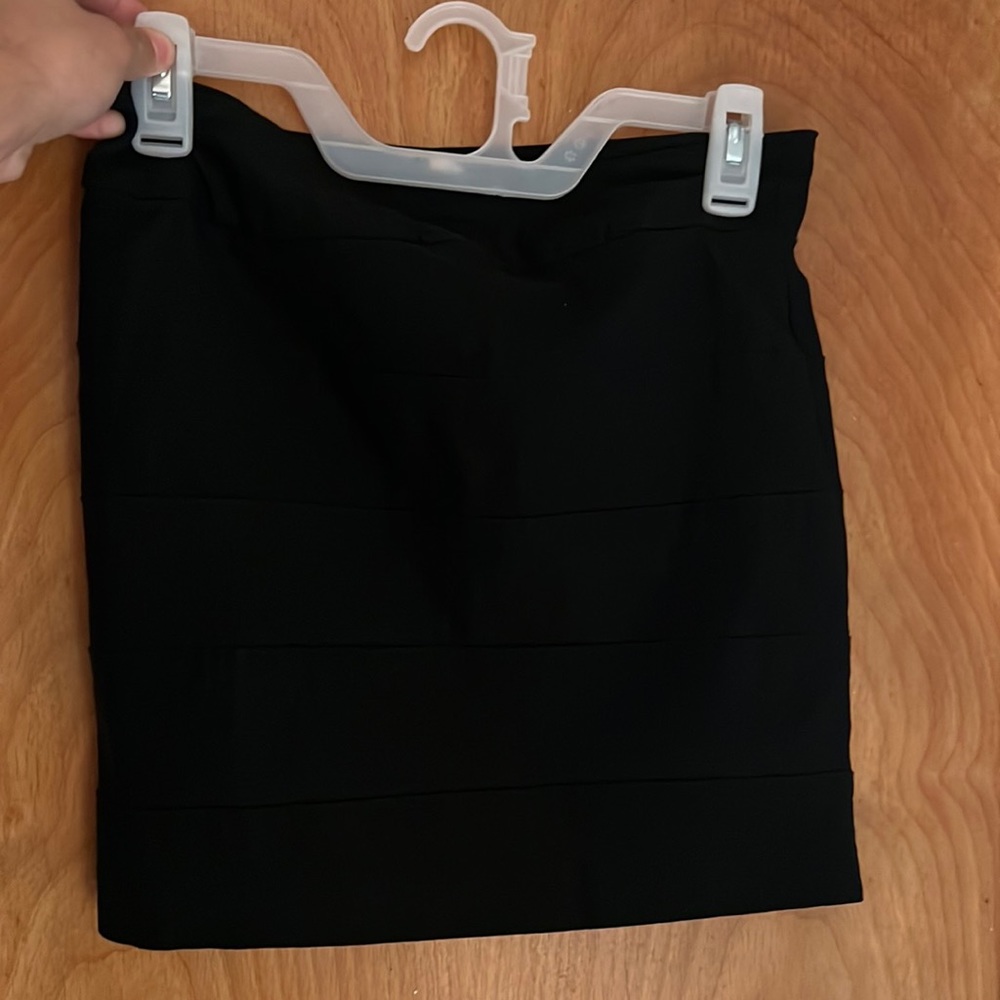 Soft striped black pencil skirt